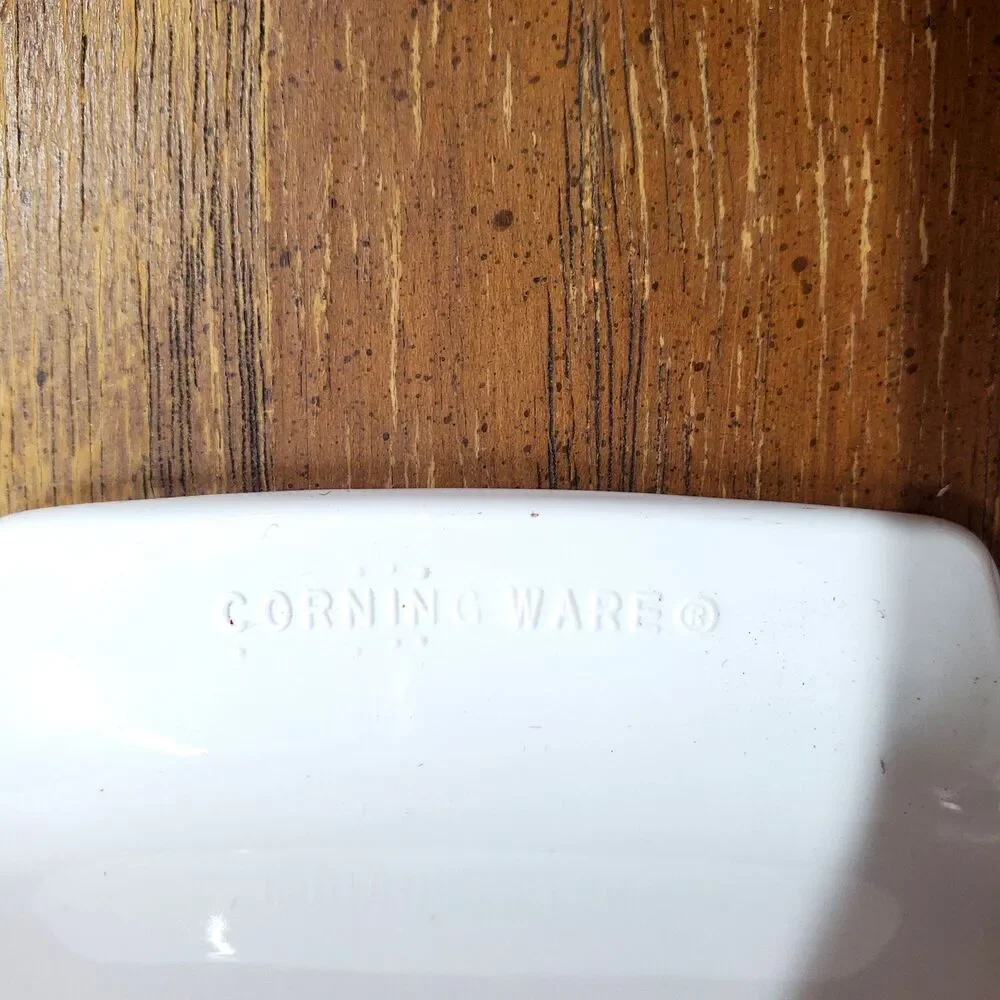 Corning Ware A-3-B White 3L Casserole Dish Vintage Pyroceram Square Bakeware USA